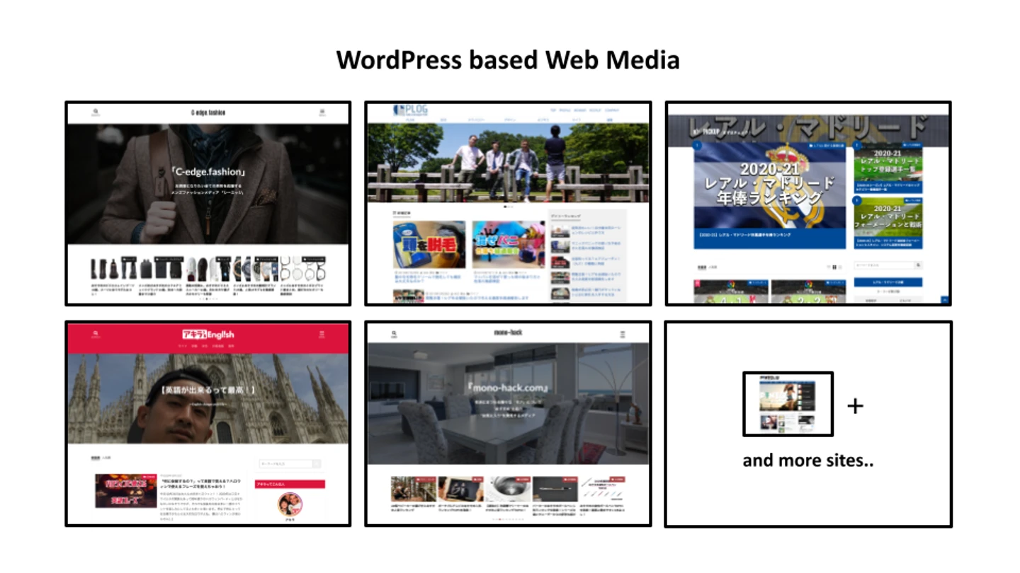 株式会社 PLAN Web メディア事業のサイトイメージ